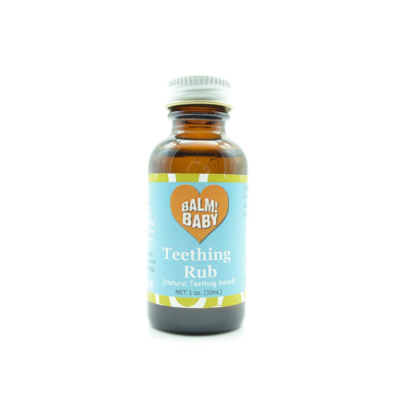 [Australia] - Teething Oil Rub - Baby Teething Relief - Vegan, All Natural & Organic Teething Aid with Chamomile & Clove - Gentle, Safe & Effective - 1 oz Glass Bottle - Plastic Free 