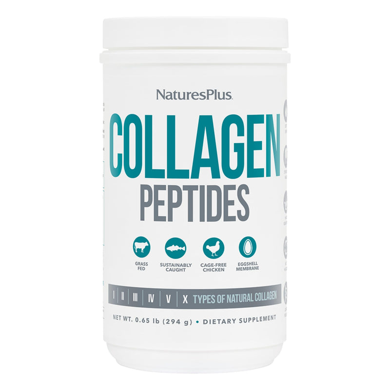 NaturesPlus Collagen Peptides - 0.65 lbs Powder - Hair, Skin, Nail & Joint Health, Immune System Support - Non-GMO, Gluten Free - 28 Servings Unflavored 28 Servings (Pack of 1)