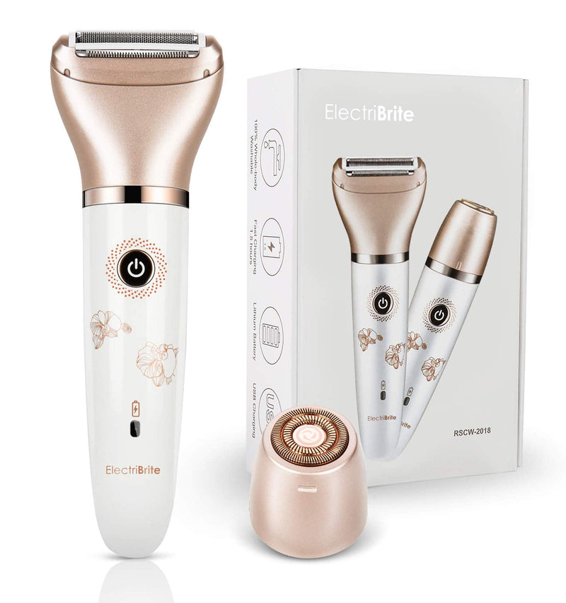 [Australia] - Electric Razor for Women - Painless 2-in-1 Women Shaver Hair Remover for Face, Legs and Underarm, Portable Waterproof Bikini Trimmer Wet and Dry Cordless Lady Hair Removal - Micro USB Recharge 