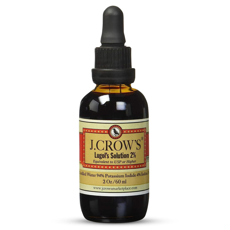 [Australia] - J.CROW'S¬Æ Lugol's Solution of Iodine 2% 2 oz (1 Bottle) ‚Äì Premium Iodine & Potassium Iodide Liquid, Gluten &, Alcohol-Free Natural Brine Extract, No Expiration Unflavored 2 Fl Oz (Pack of 1) 