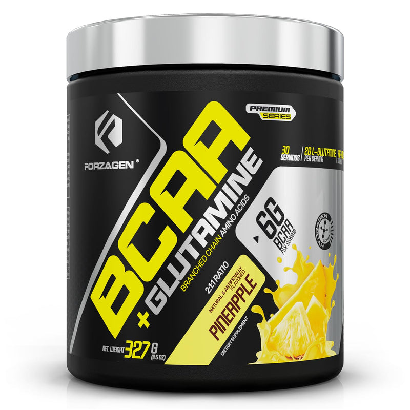 [Australia] - Forzagen BCAAS Amino Acids Powder with Glutamine BCAA Powder, Branched Chain Amino Acids Supplements Powder, BCAA Lean Energy Pre Workout - Post Workout Muscle Recovery Powder, 30 Servings Pineapple 
