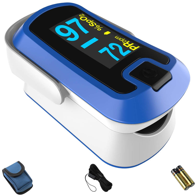 [Australia] - mibest OLED Finger Pulse Oximeter, O2 Meter, Dual Color White/Blue 