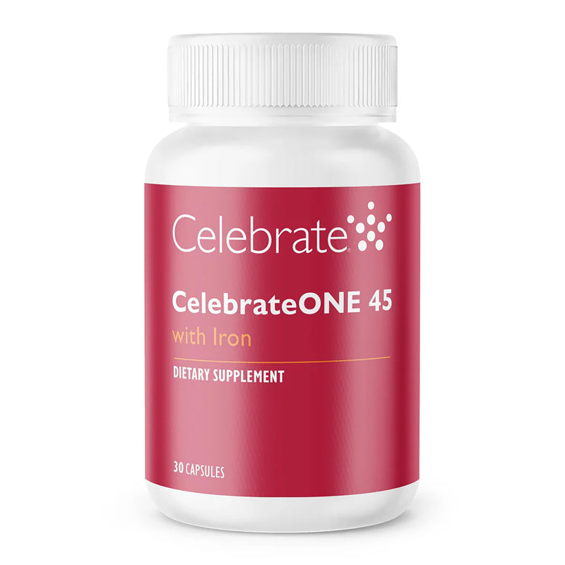Celebrate Vitamins CelebrateONE 45 with Iron, 30 Once Daily Capsules | 30 Day Supply, Easy-to-Swallow Bariatric Multivitamin Support After Sleeve Gastrectomy or Gastric Bypass 30 Count (Pack of 1)