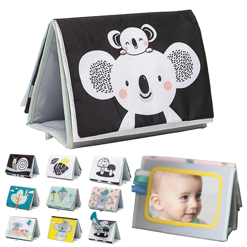 [Australia] - Tummy Time Toys High Contrast Baby Book. Fun, Interactive Crinkle Books for Babies with Baby Tummy Time Mirror & Soft Koala Teether - Baby Tummy Time Book by Taf Toys 