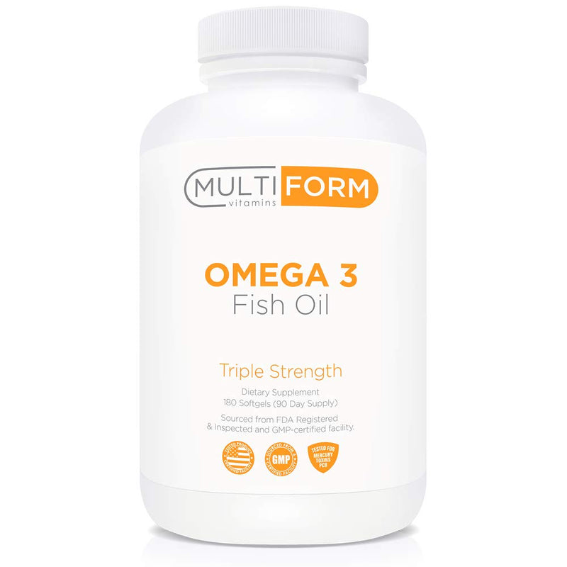 Multiform Vitamins Omega 3 Fish Oil - 2,000mg - Burpless, Non-GMO, No Fishy Aftertaste (180 Capsules) 180 Count (Pack of 1)