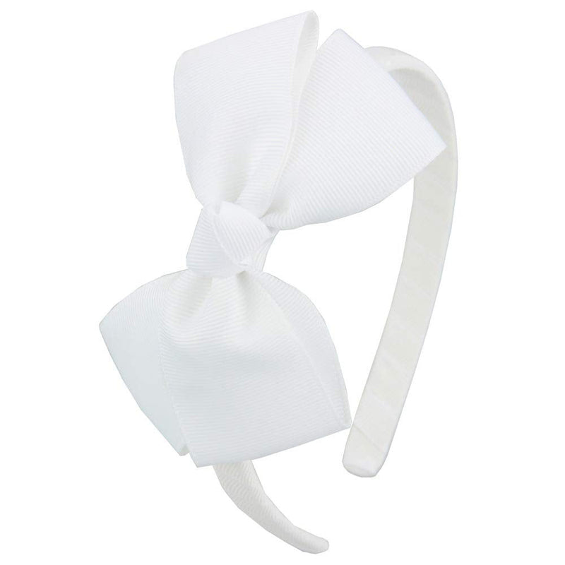 [Australia] - 7Rainbows Fashion Cute White Bow Headband for Girls Toddlers. 