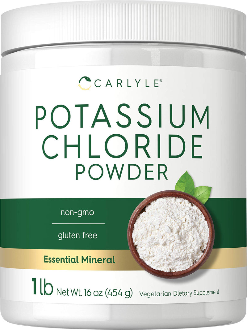 [Australia] - Carlyle Potassium Chloride Powder Supplement 16 oz | Food Grade | Salt Substitute | Vegan, Vegetarian, Non-GMO, Gluten Free 