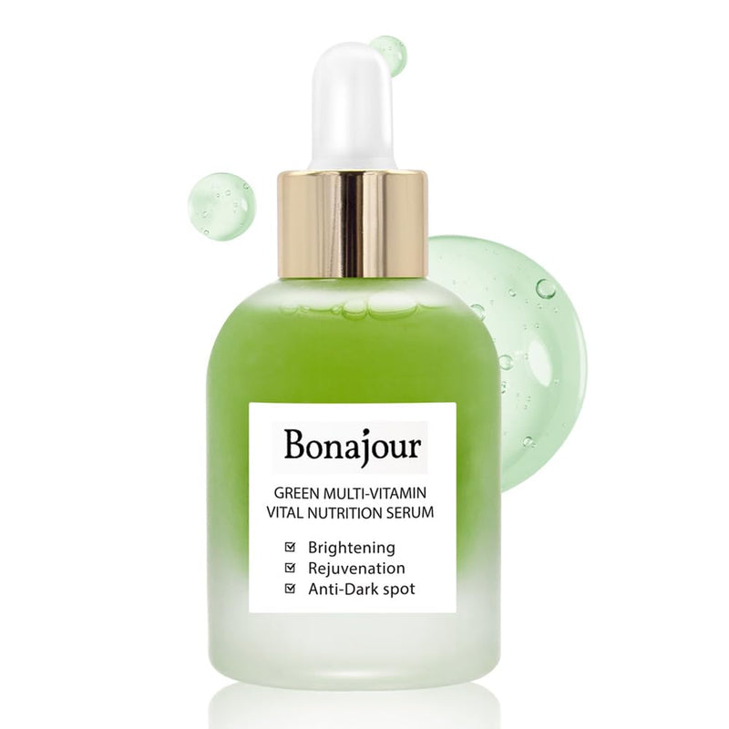 [BONAJOUR] Vegan Natural Green Multi Vitamin Serum for Face - 72% Vitamin, Anti Aging & Brightenging, Remove Dark Spot 1.18 fl. oz