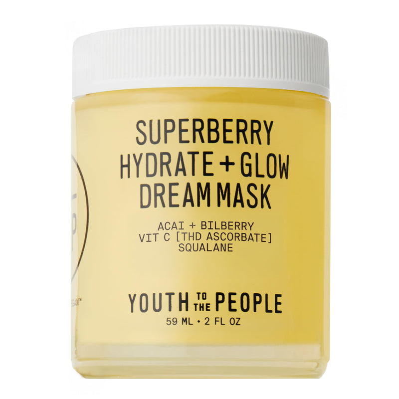 Youth To The People Superberry Dream Mask - Hydrate + Glow Face Moisturizer | Vitamin C Brightening Night Cream - Antioxidant-Rich Hydration, Radiant Glow, For Dry/Dull Skin, Uneven Tone, Non-comedogenic 2 Ounce