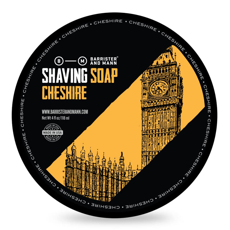 [Australia] - Barrister and Mann Shaving Soap | Luxury Dense, Rich & Creamy Lather Tallow Wet Shave Puck Notes of American Clary Sage, Bergamot, Lavender, Patchouli | Grooming Routine for Men 4 Oz (Cheshire) Cheshire 4 Ounce (Pack of 1) 