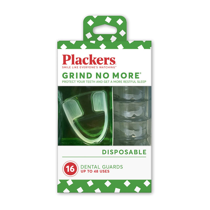 [Australia] - Plackers Grind No More Night Guard, Nighttime Protection for Teeth, BPA Free, Sleep Well, Ready to Wear, Disposable, One Size Fits All, 16 Count 