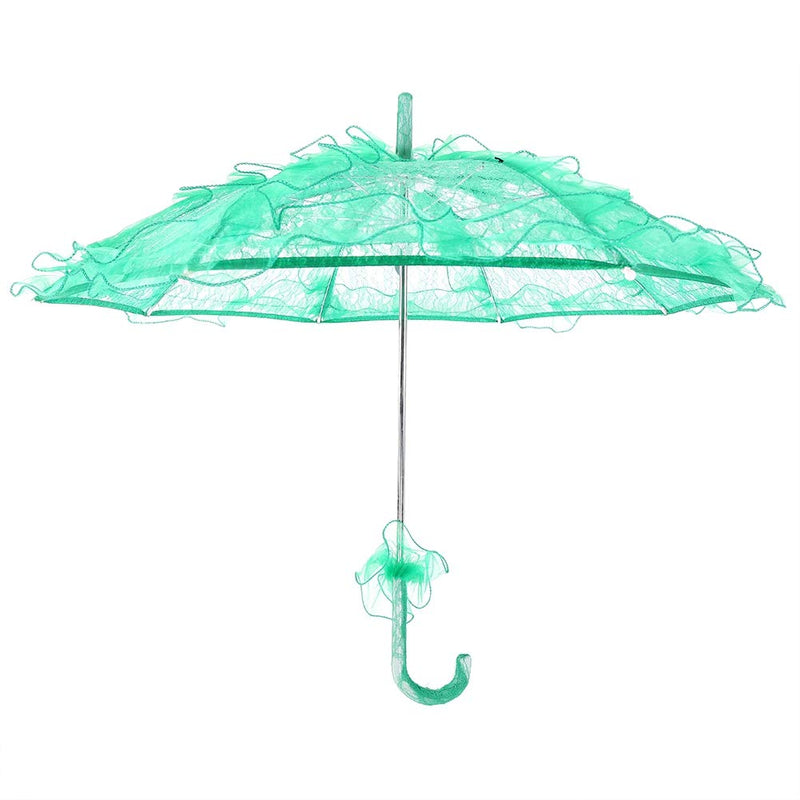 Fdit Bridal Lace Cotton Umbrella Parasol Costume for Wedding Parties Dancing Photography Prop(Green)