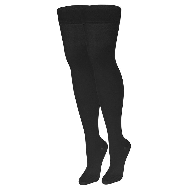 [Australia] - NuVein Medical Compression Stockings, 20-30 mmHg Support, Women & Men Thigh Length Hose, Closed Toe, Black, X-Large X-Large (1 Pair) 