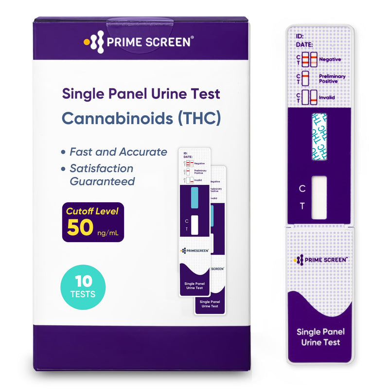 [Australia] - [10 Pack] Prime Screen THC Marijuana Drug Test Kit - Medically Approved Urine Drug Screening Test - Detects Any Form of THC Cannabis - WDTH-114 10 