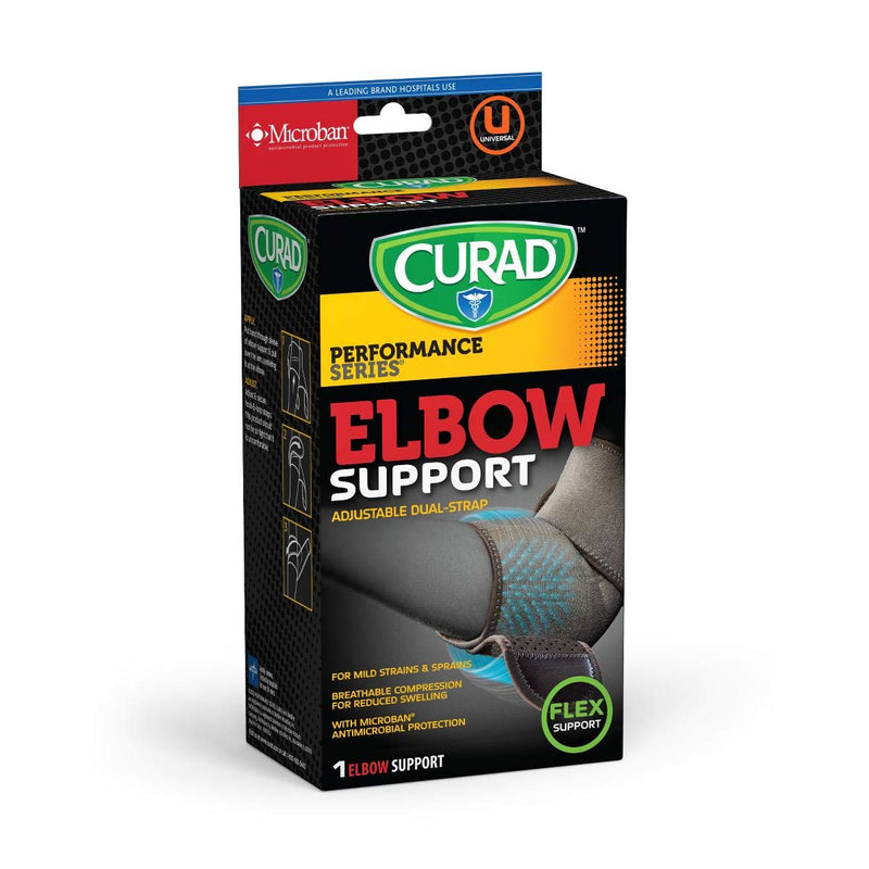 [Australia] - CURAD Wrap Around Elbow Support With Flex Support, For Mild Sprains & Strains, Treated With Microban Technology, Universal Fit 