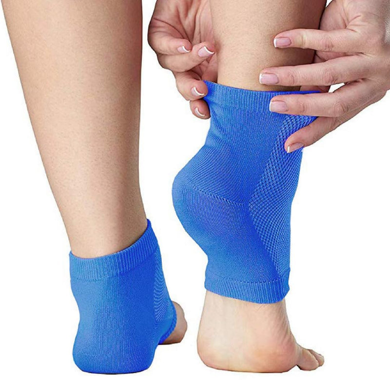 [Australia] - NatraCure Vented Moisturizing Gel Heel Sleeves (Color: Royal Blue) - 3 Pairs - (608-M-RB CAT3PK) - Size: Regular Pack of 3 