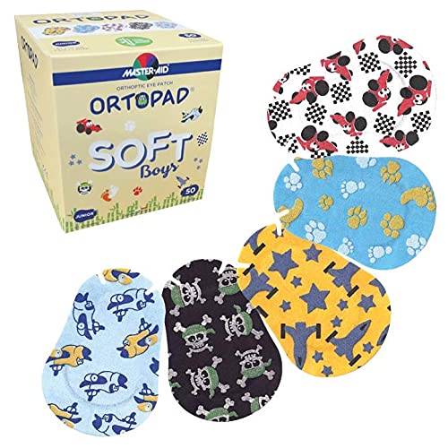 [Australia] - Ortopad® Soft Bamboo Boys Eye Patches, 50/Box (Junior Size, 0-2 yrs) Textured Accents 