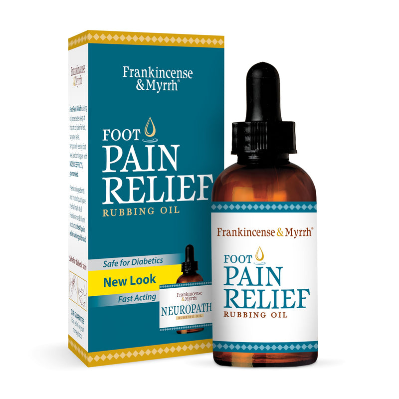 FRANKINCENSE & MYRRH Foot Pain Relief Rubbing Oil, Diabetic Neuropathy, 2oz | Soothing menthol + 9 essential oils target neuropathy, restless leg & nerve pain in feet, heels and ankles. Fast safe relief. 2 Ounce (Pack of 1)