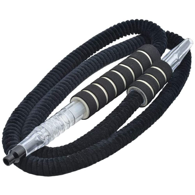 [Australia] - Hookah Hose Shisha Hose Washable Plush Hookah Pipe 6ft with Mini Ice Bag Detachable Mouth Tip Smoke Hose Hookah Shisha Pipe for Hookah Accessories (Black) Black 