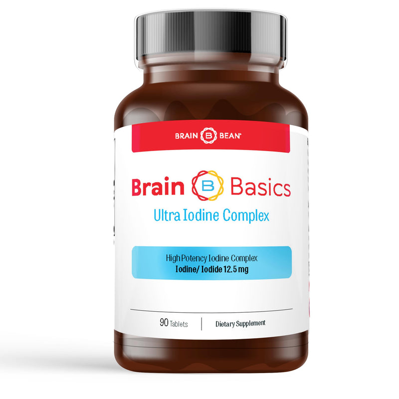 [Australia] - Brain Basics Ultra Iodine Complex Supplement for Thyroid Support, Iodine and Potassium Iodide in One, Iodine Supplement for Thyroid and Brain Health, 12.5 mg Iodine and Potassium Iodide - 90 Tablets 