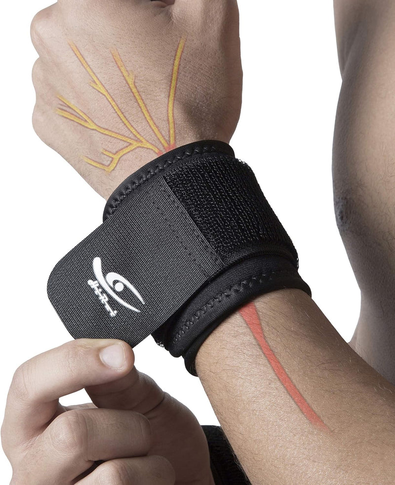 [Australia] - Wrist Brace for Ganglion Cyst, Arthritis, Carpal Tunnel, Breathable Sport/Fitness Wrist Support, for Left and Right Hand Man and Woman(Black) Black 