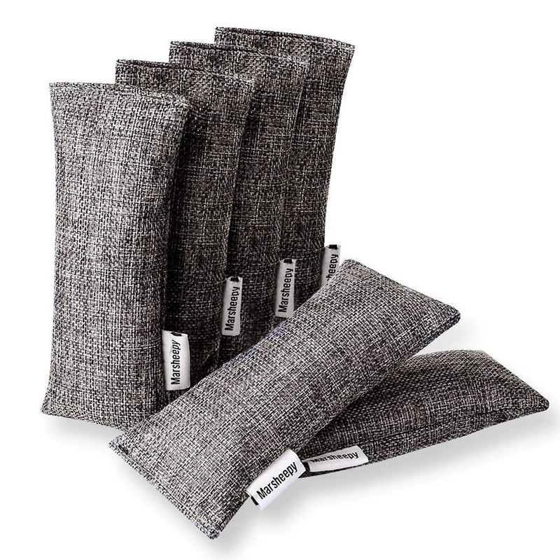 [Australia] - Marsheepy Natural Bamboo Charcoal Bags, Shoe Deodorizer and Odor Remover / Eliminatorr, 100% Smell Remover (60g X 6 PACK) Gray 