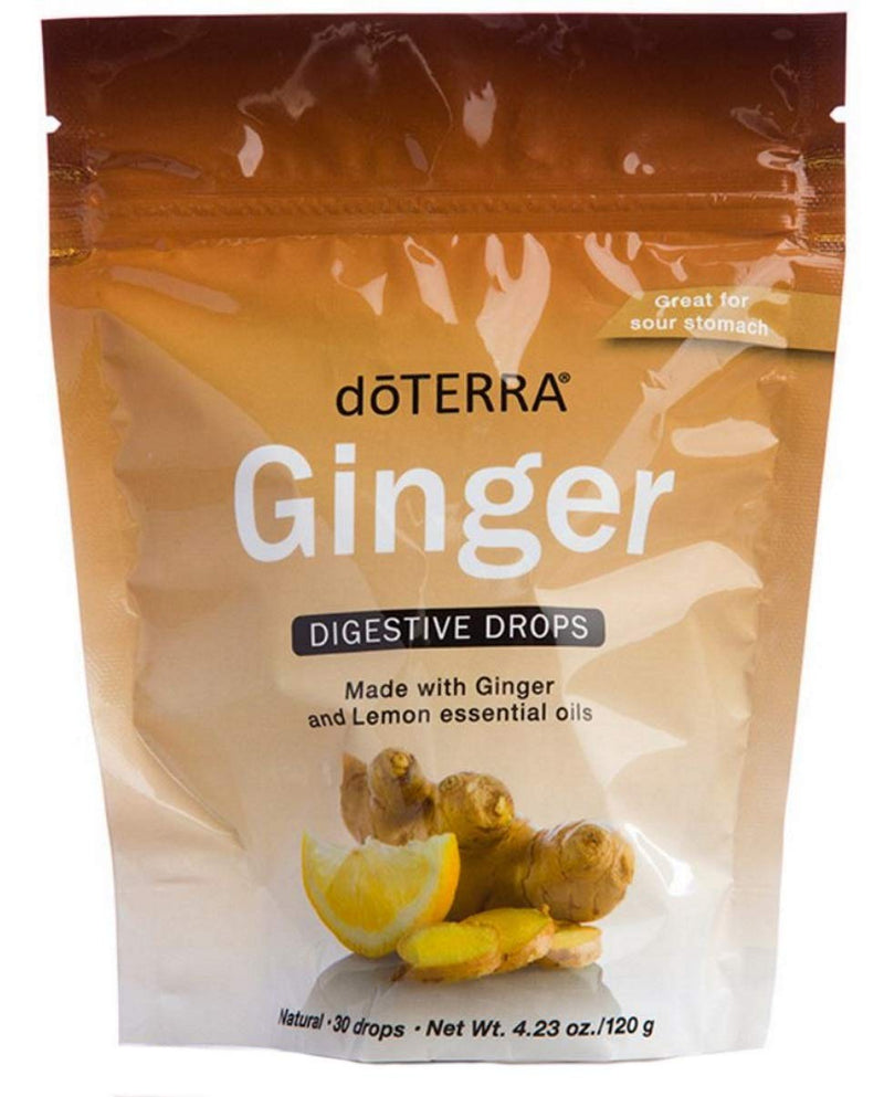 [Australia] - doTERRA Ginger Throat Digestive Drops 30 Count Bag 1 Pack 