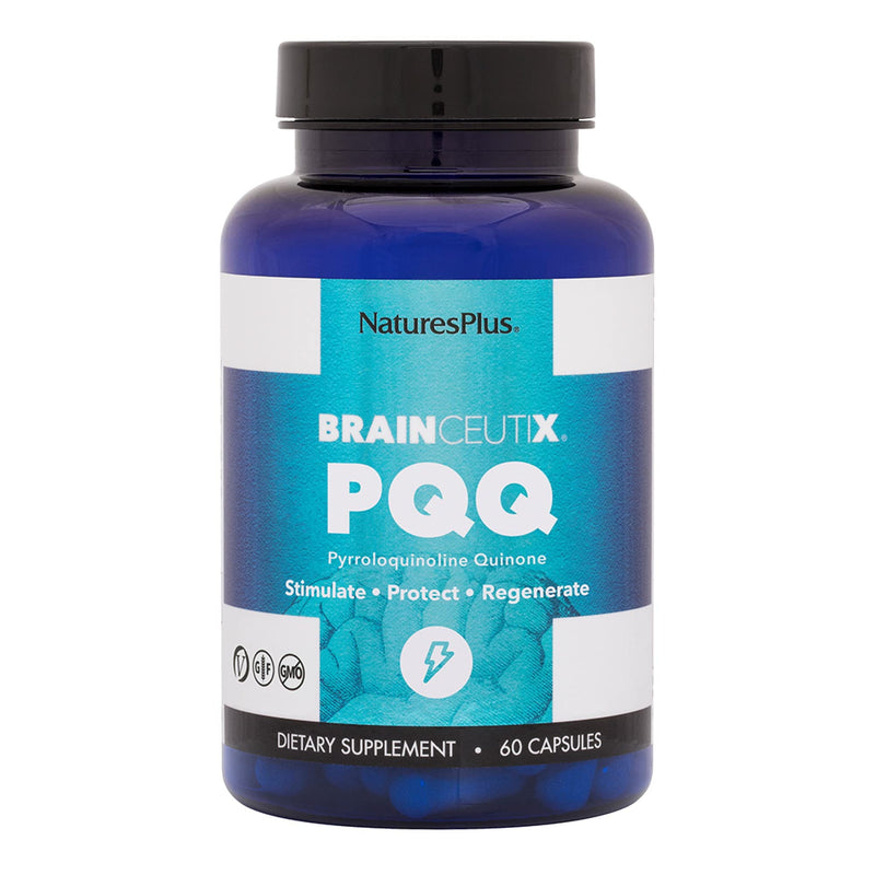 NaturesPlus Brainceutix PQQ - 60 Vegan Capsules - Supplement for Memory, Clarity & Brain Power - Enhanced Energy, Anti-Aging - Pyrroloquinoline Quinone (PQQ) - Vegetarian, Gluten-Free - 30 Servings