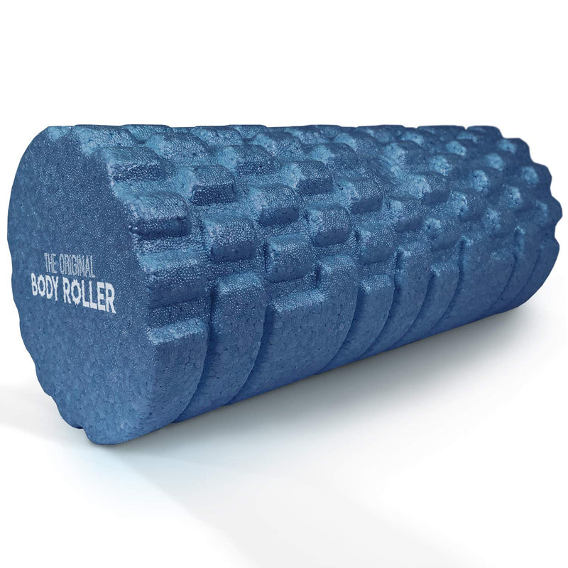 The Original Body Roller High Density Foam Roller for Exercise & Recovery | Firm, Patented Texture is ideal for pre- and post- workout massages, Trigger Point Relief, Physical Therapy, and Back Pain Blue