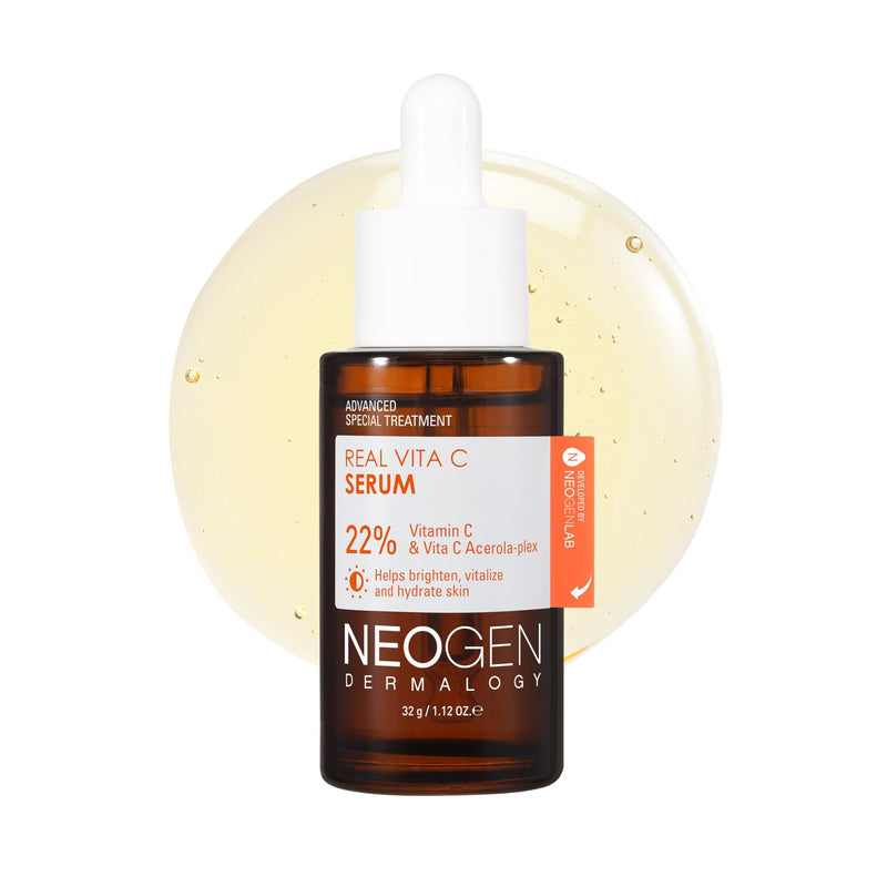 DERMALOGY by NEOGEN Real Vita C Serum - 22% Vitamin C Glow Serum with Ferulic Acid, Niacinamide & Zinc for Dark Spots, Uneven & Dull Skin, Korean Skin Care (32g/ 1.12 oz)