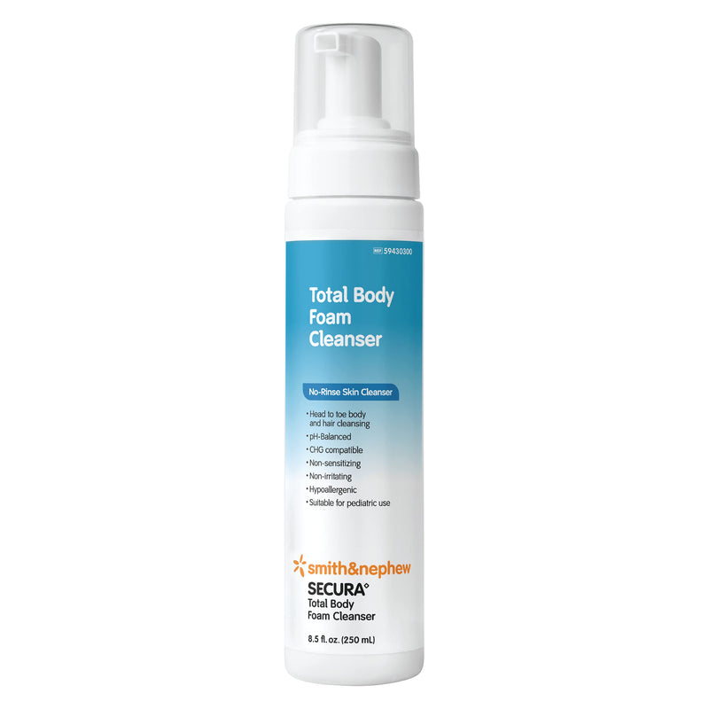 [Australia] - Smith+Nephew SECURA◊ Total Body Foam Cleanser, Foaming Waterless Body Cleanser, No- Rinse Skin Cleanser with Pump Dispenser, 8.5 Ounces 