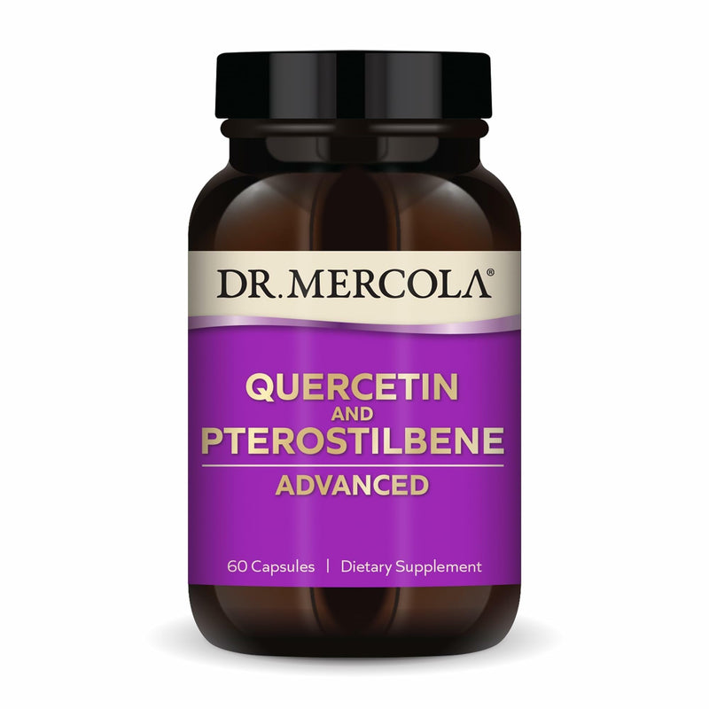 Dr. Mercola Quercetin & Pterostilbene Advanced, 500 mg, 60 Capsules | Supports Respiratory and Immune Health, High-Bioavailability Formula, Non-GMO, Gluten-Free, and Soy Free 30 Servings (Pack of 1)