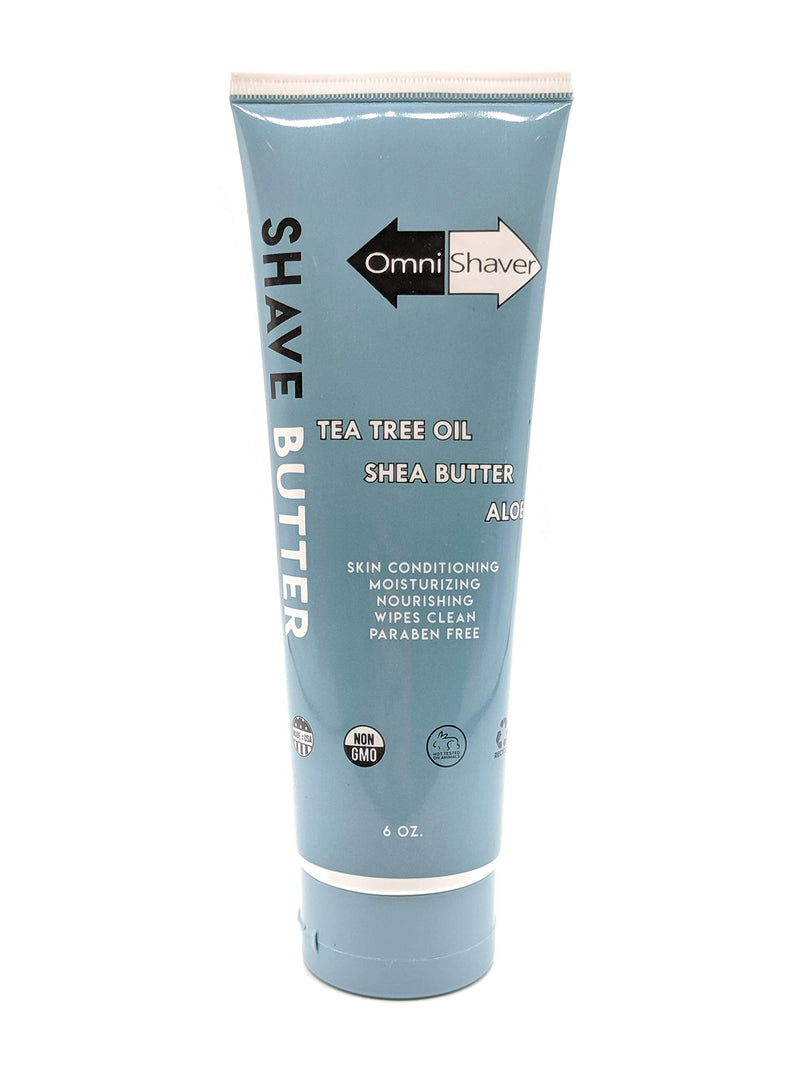[Australia] - OmniShaver Shave Butter – Moisturizing Shaving Cream for Men & Women | Sensitive Skin Formula | Travel Size 6 oz | Aloe, Tea Tree & Shea Butter - Pack of 1 6 Ounce (Pack of 1) 