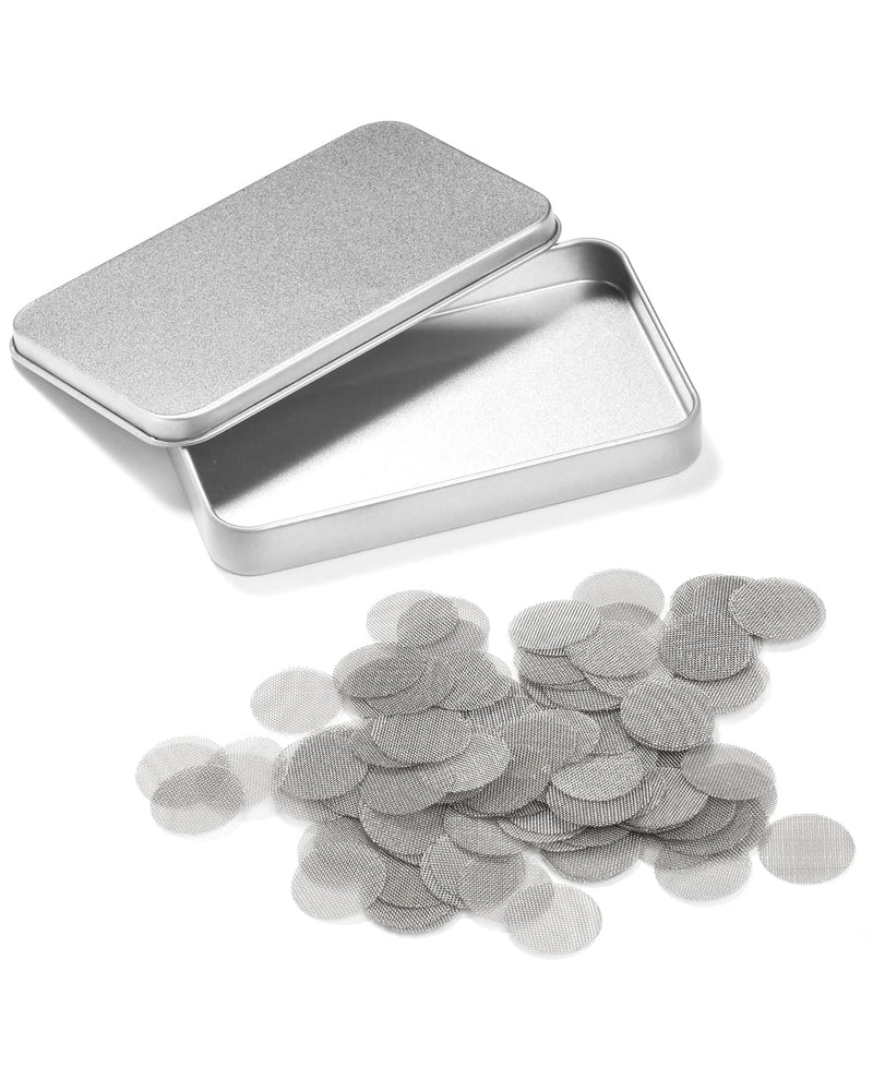 [Australia] - 200 PCS 1/2 Inch Stainless Steel Pipe Screens, 1/2 Inch Metal Pipe Screen with Metal Box 