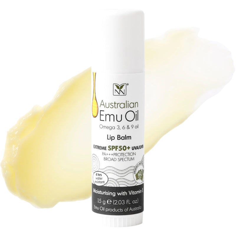 Emu Oil Moisturizing Lip Balm - Hydrating Lip Balm with Extreme SPF50+ Sun Protection - 4-Hour Water Resistant, Fortified with Vitamin E, Amino Acids & Omega 3, 6 & 9 - Y-Not Natural, 15g Stick 0.53 Ounce (Pack of 1)
