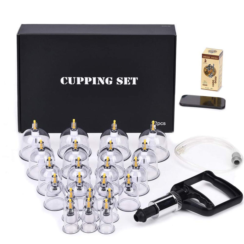 [Australia] - Cupping Set Professional Chinese Acupoint Cupping Therapy Sets Portable, Suction Hijama Cupping Set with Vacuum Magnetic Pump Cellulite Cupping Massage Kit 22-Cup 