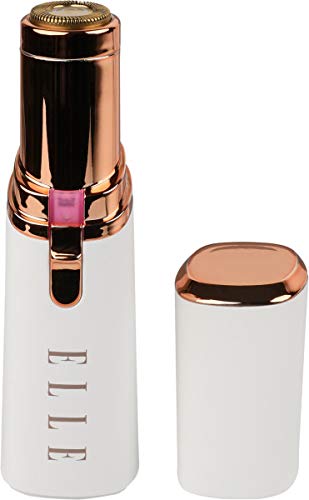 [Australia] - Elle Painless Hair Remover - Built-in LED Light, Removes Lip, Chin, and Cheek Hair, Suitable for All Skin Types (White) 