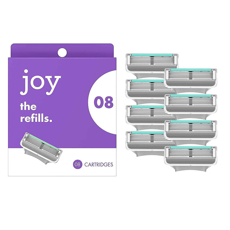 [Australia] - joy Womens Razor Blade Refills, 8 Count, Purple, Lubrastrip to Help Avoid Skin Irritation 8 refills 
