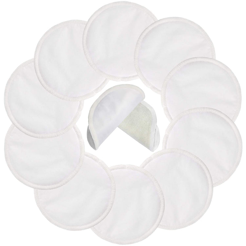 [Australia] - PINOWU Reusable Nursing Pads (10 Pack) for Breastfeeding Moms - 4.7 inch Washable Breastfeeding Nipple Pad for Maternity with Laundry Bag White 
