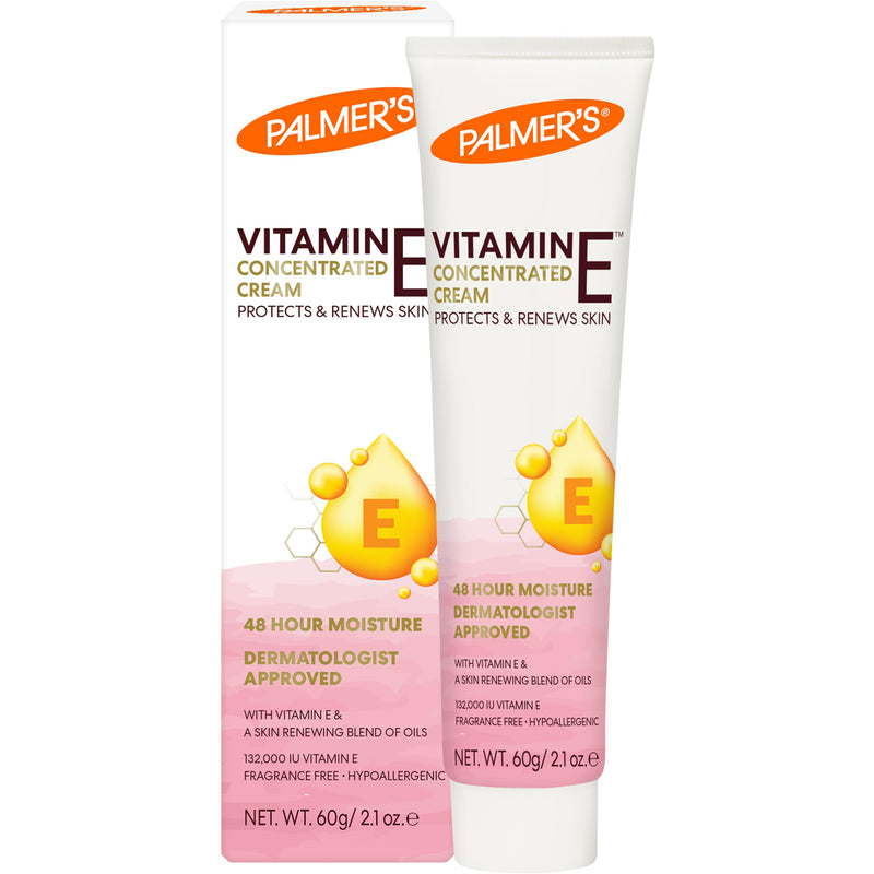 Palmer's Concentrated Hand & Body Cream with Vitamin E (2.1 Ounce) | Protects & Renews Dry, Damaged Skin with Highly Concentrated Vitamin E For Healthier, Younger-Looking Skin, 48hr Moisture 2.1 Ounce (Pack of 1)