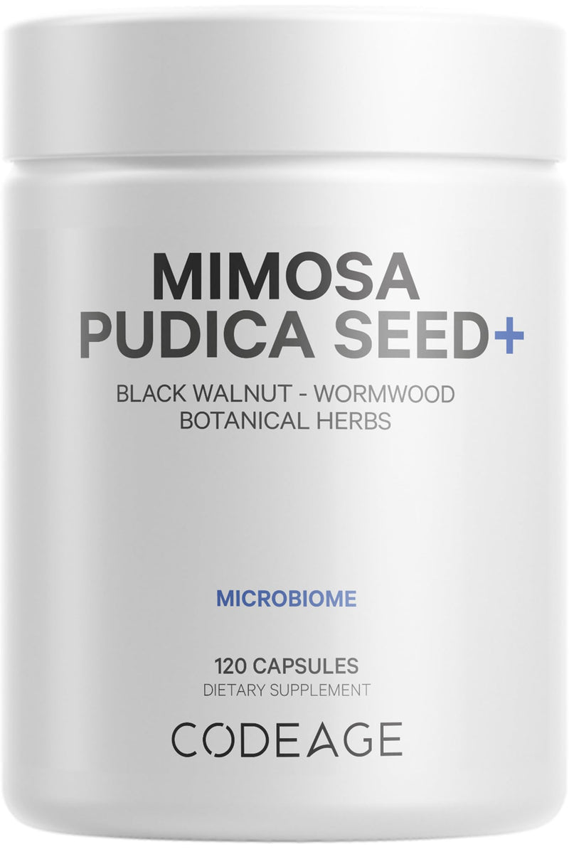 [Australia] - Codeage Organic Mimosa Pudica Seed Capsules - Mimosa Pudica Seeds Supplement - Black Walnut, Cloves, Vidanga, Neem, BioPerine - All in One - Sensitive Plant Pills - Non-GMO & Vegan - 120 Capsules 1 