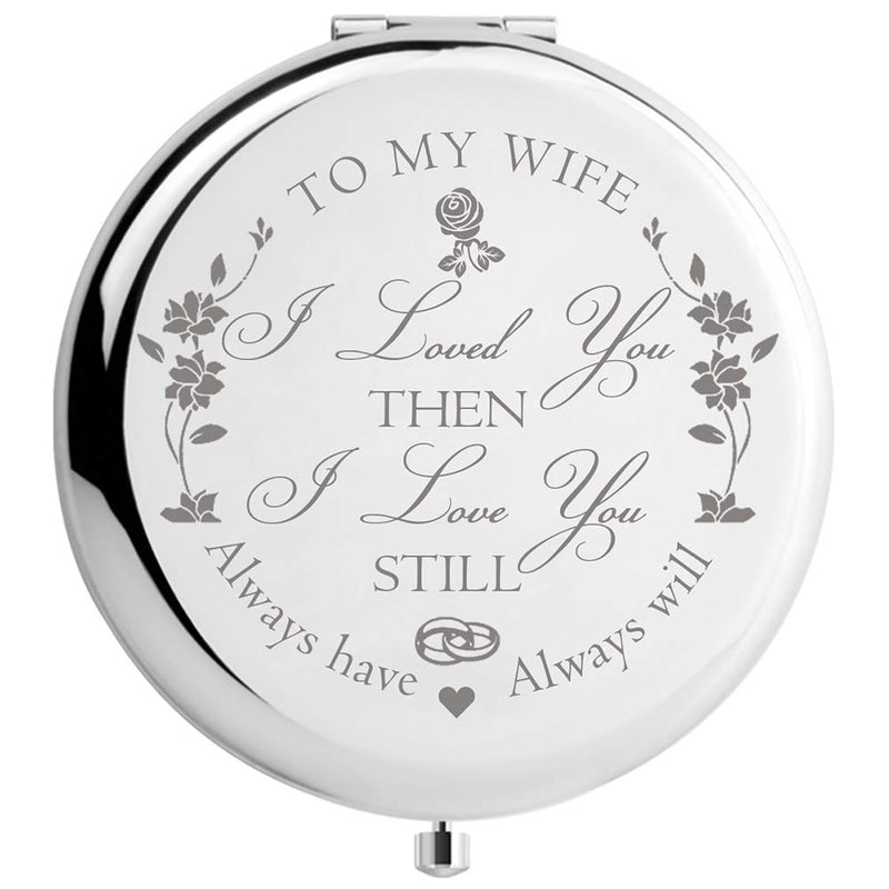 Wife Gifts Romantic for Birthday Mothers Day, Wifey Gifts for Bride, for Her, Women Gift Present for Valentines Day, Ideas from Husband (MIR-Wife) Silver 2.8"L x 2.6"W