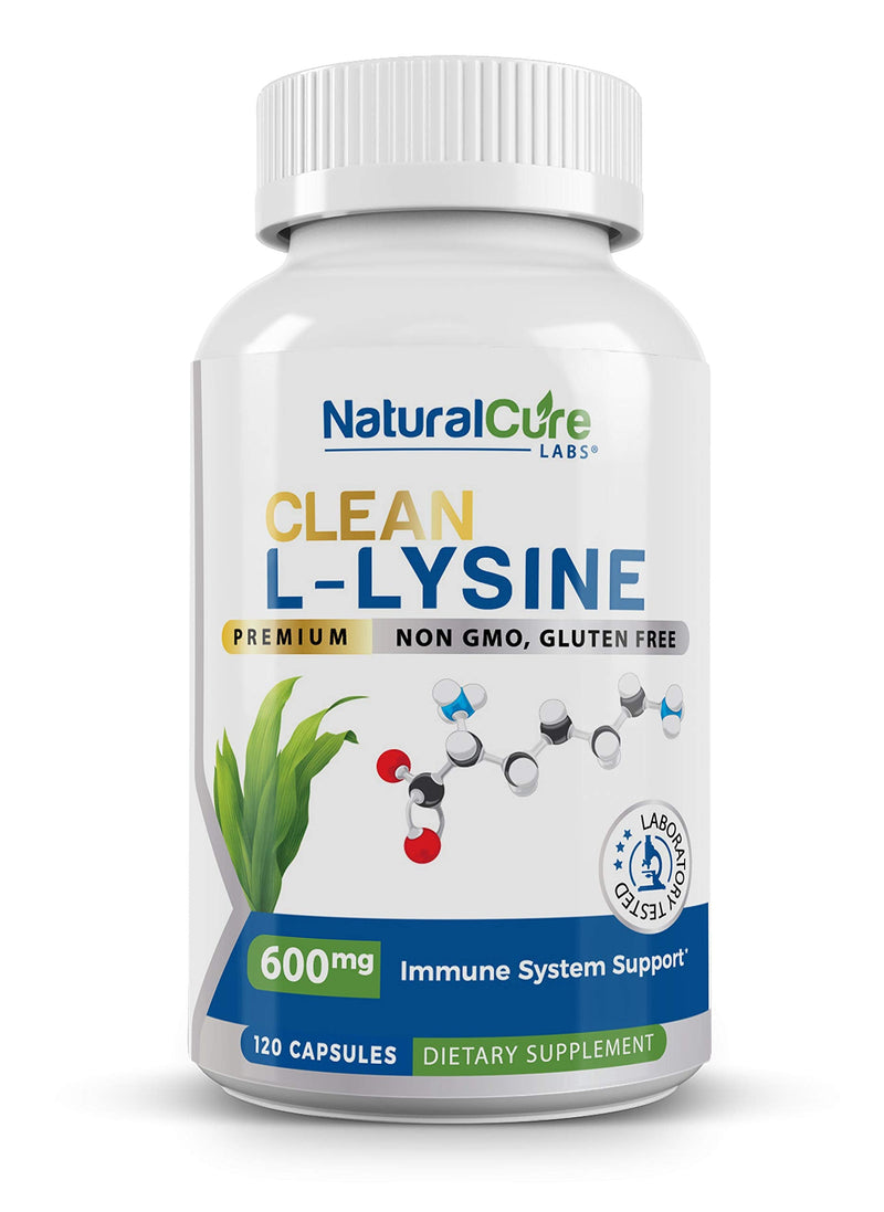 [Australia] - Clean L-Lysine 600mg, 120 Capsules | Vegan, Non-GMO, & Gluten Free 120 Count (Pack of 1) 