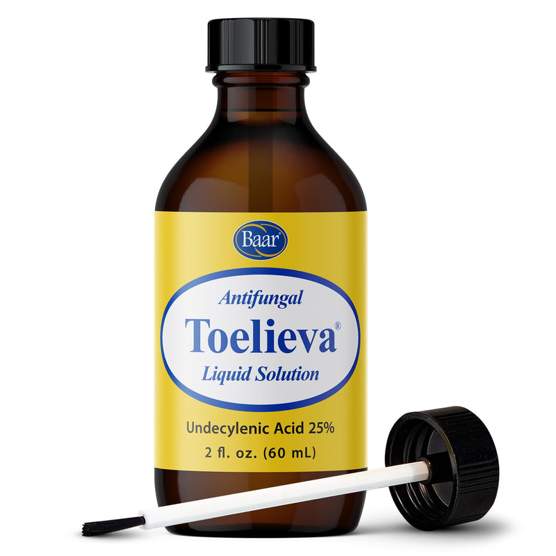 Baar Toelieva Undecylenic Acid Liquid, 25%, 2 oz | Contains 25% undecylenic acid with organic olive oil and grapefruit seed extract for application under and around toenails
