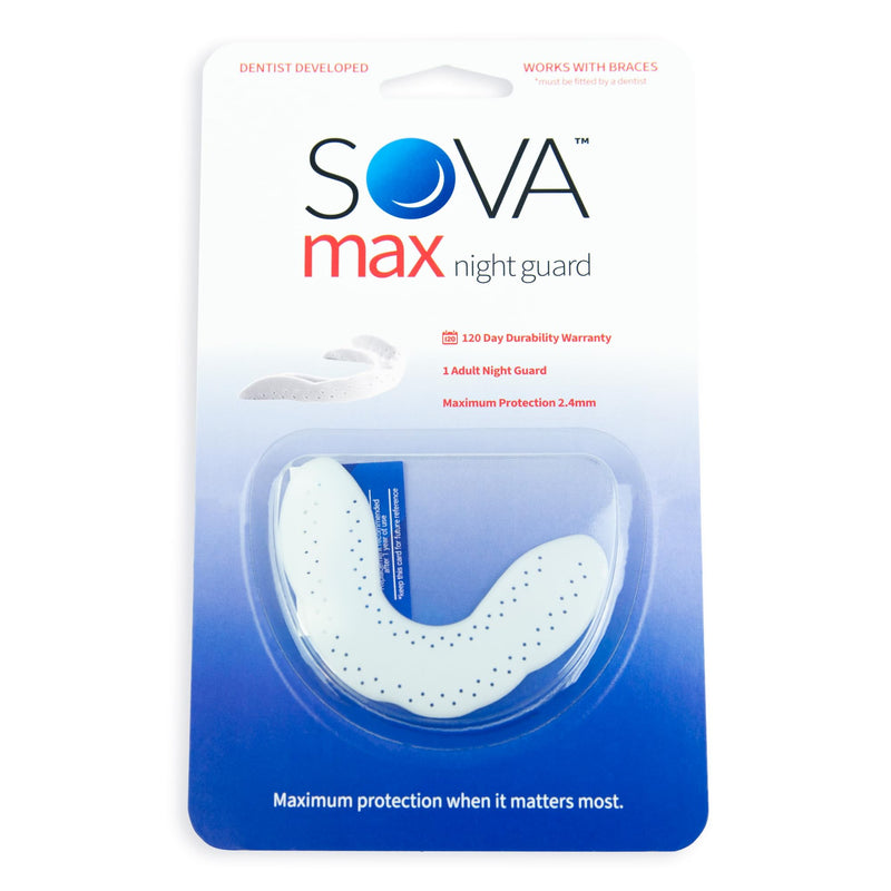 [Australia] - SOVA Max Night Guard - 2.4mm Thin - Custom-Molded Fit - Protects Against Nighttime Teeth Grinding & Clenching - Odor & Taste Free - Remoldable Up to 20 Times - Non Toxic 