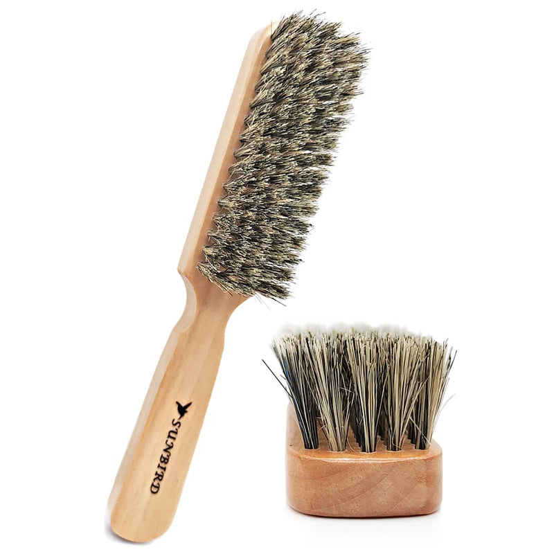 Beard Brush for Men with 100% Natural Bristles - Thick Facial Hair Styling Tool & Blow Dry Brush, Wooden Handle Grooming Kit for Daily Care, Detangling & Itch Relief | Mens Beard Care Gift Set 54A BRUSH