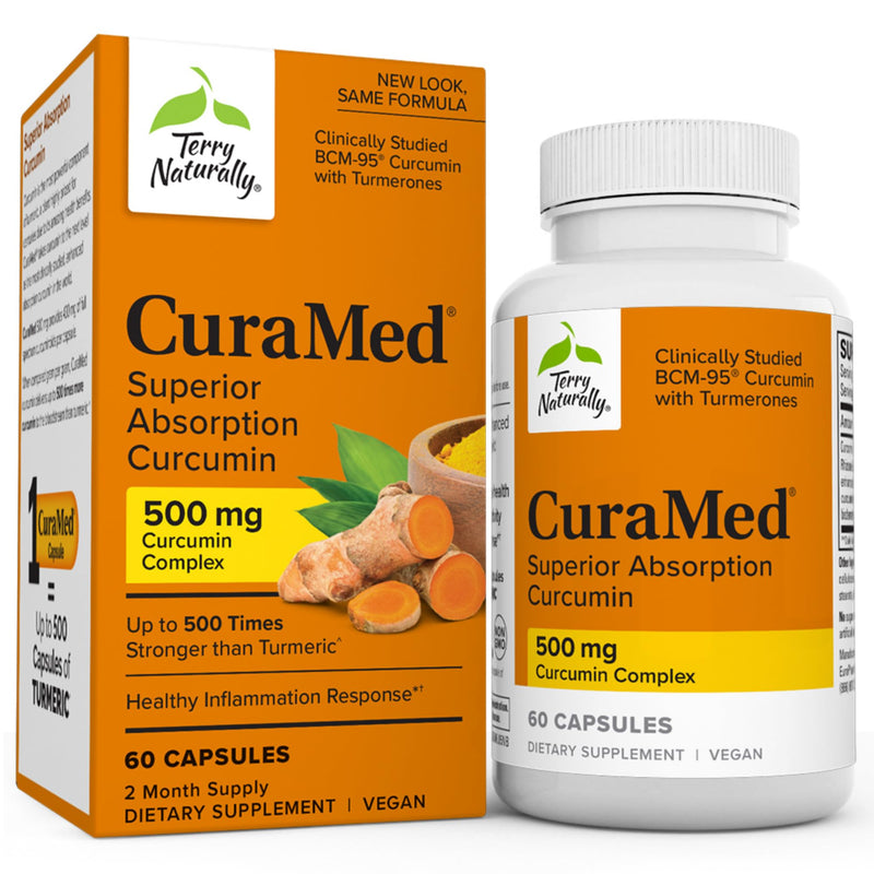[Australia] - Terry Naturally CuraMed 500 mg Curcumin Complex - 60 Capsules - Superior Absorption BCM-95 - Non-GMO, Vegan, Kosher, Gluten Free - 60 Servings 