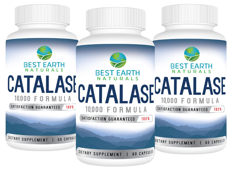 Best Earth Naturals Catalase Supplement 10,000 with Saw Palmetto, Biotin, Fo-Ti, PABA - Hair Supplements for Strong Hair - 180 Capsules - Pack of 3 (90-Day Supply) 3 Months Supply