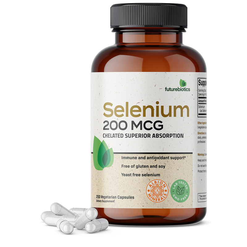 [Australia] - Futurebiotics Selenium 200 mcg - Selenium Amino Acid Complex - Essential Trace Mineral with Superior Absorption, Non GMO, 250 Capsules 