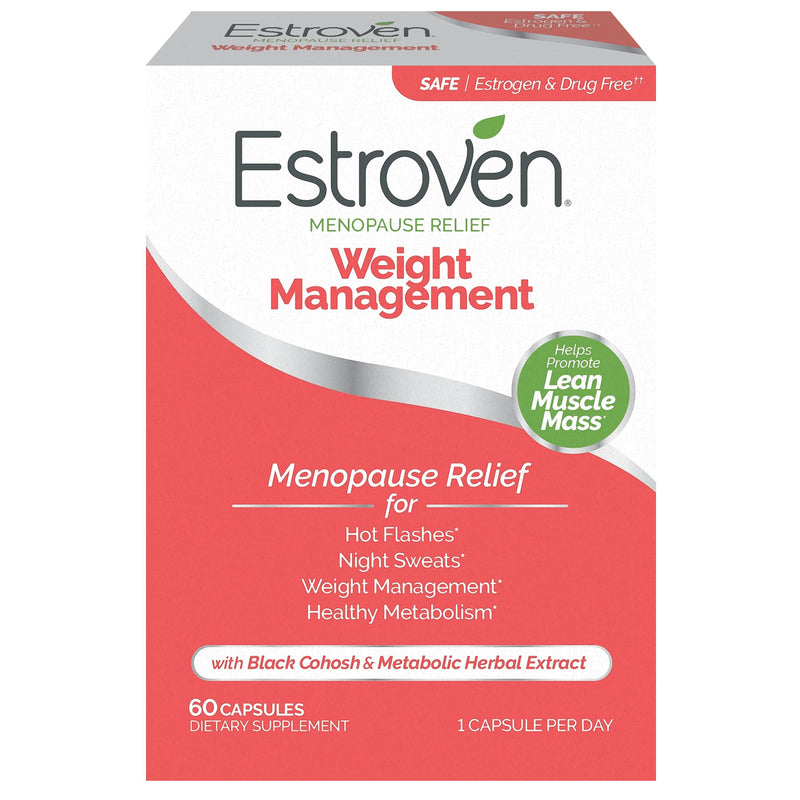 [Australia] - Estroven Weight Management for Menopause Relief - 60 Ct. - Clinically Proven Ingredients Help Manage Weight, Provide Night Sweats & Hot Flash Relief - Drug-Free & Gluten-Free 